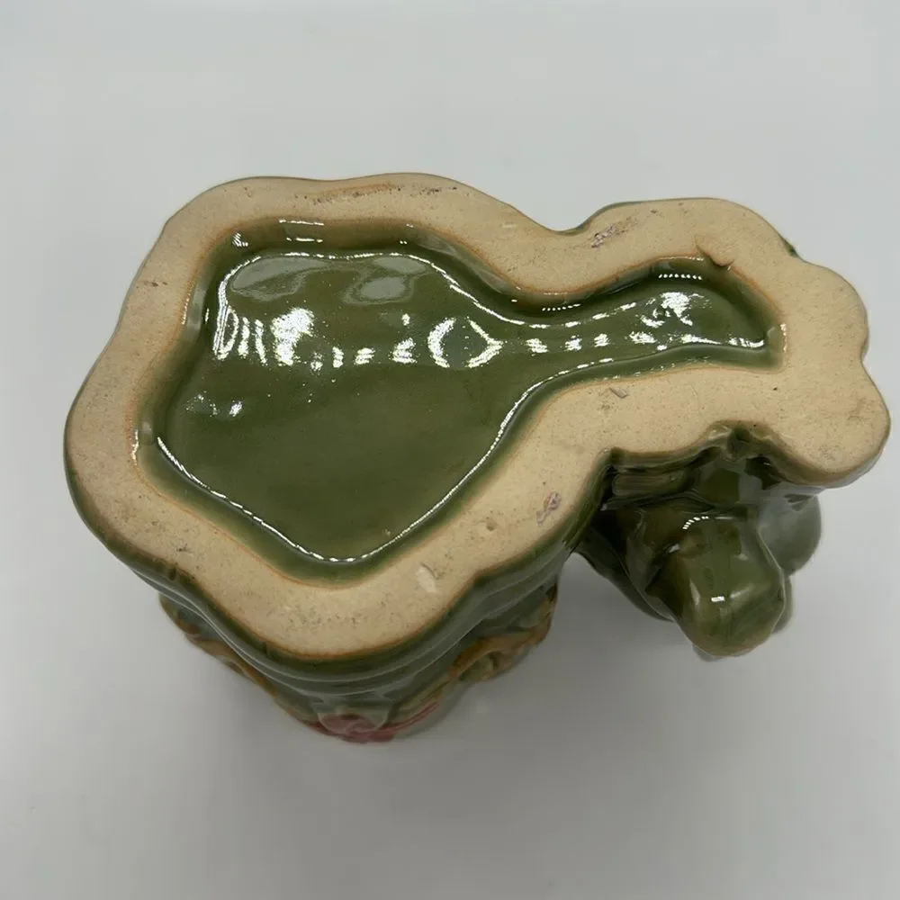 VTG Majolica Lucky Bamboo Elephant Planter - Picture 8 of 8